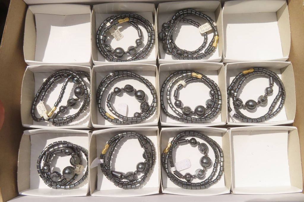 Polished Hematite Beaded Necklace - Sold Per Item - From Southern Africa - Toprock Gemstones and Minerals 