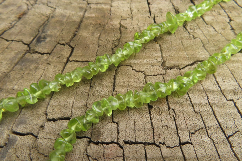 Polished Peridot Beaded Tumble Chip Necklace - Sold Per Item - From Zambia - Toprock Gemstones and Minerals 