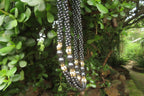 Polished Hematite and Freshwater Pearl Twisted Beaded Necklace - Sold Per Item - From Southern Africa - Toprock Gemstones and Minerals 