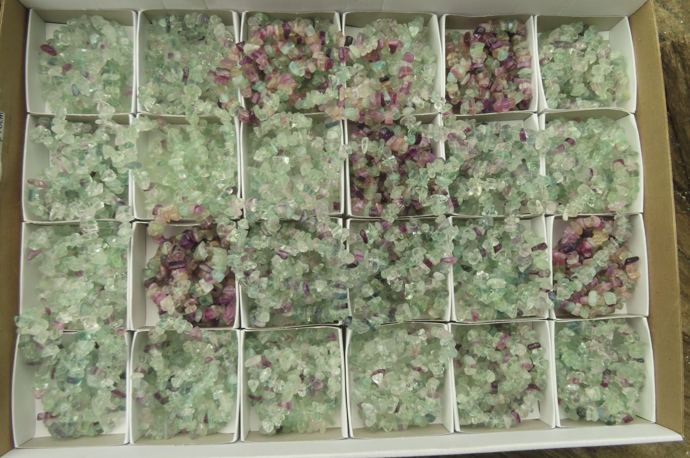 Polished Watermelon Fluorite Beaded Tumble Chip Necklace - Sold Per Item - From Namibia - Toprock Gemstones and Minerals 