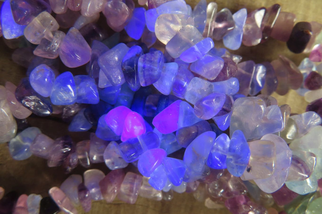 Polished Watermelon Fluorite Beaded Tumble Chip Necklace - Sold Per Item - From Namibia - Toprock Gemstones and Minerals 