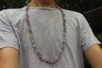 Polished Watermelon Fluorite Beaded Tumble Chip Necklace - Sold Per Item - From Namibia - Toprock Gemstones and Minerals 