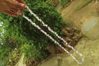 Polished Watermelon Fluorite Beaded Tumble Chip Necklace - Sold Per Item - From Namibia - Toprock Gemstones and Minerals 