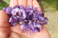 Polished Chevron Amethyst Hawaiian Style Beaded Tumble Chip Necklace - Sold Per Item - From Zambia - Toprock Gemstones and Minerals 