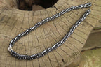 Polished Hematite and Freshwater Pearl Triple Twisted Beaded Necklace - Sold Per Item - From Southern Africa - Toprock Gemstones and Minerals 