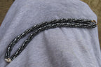 Polished Hematite and Freshwater Pearl Triple Twisted Beaded Necklace - Sold Per Item - From Southern Africa - Toprock Gemstones and Minerals 