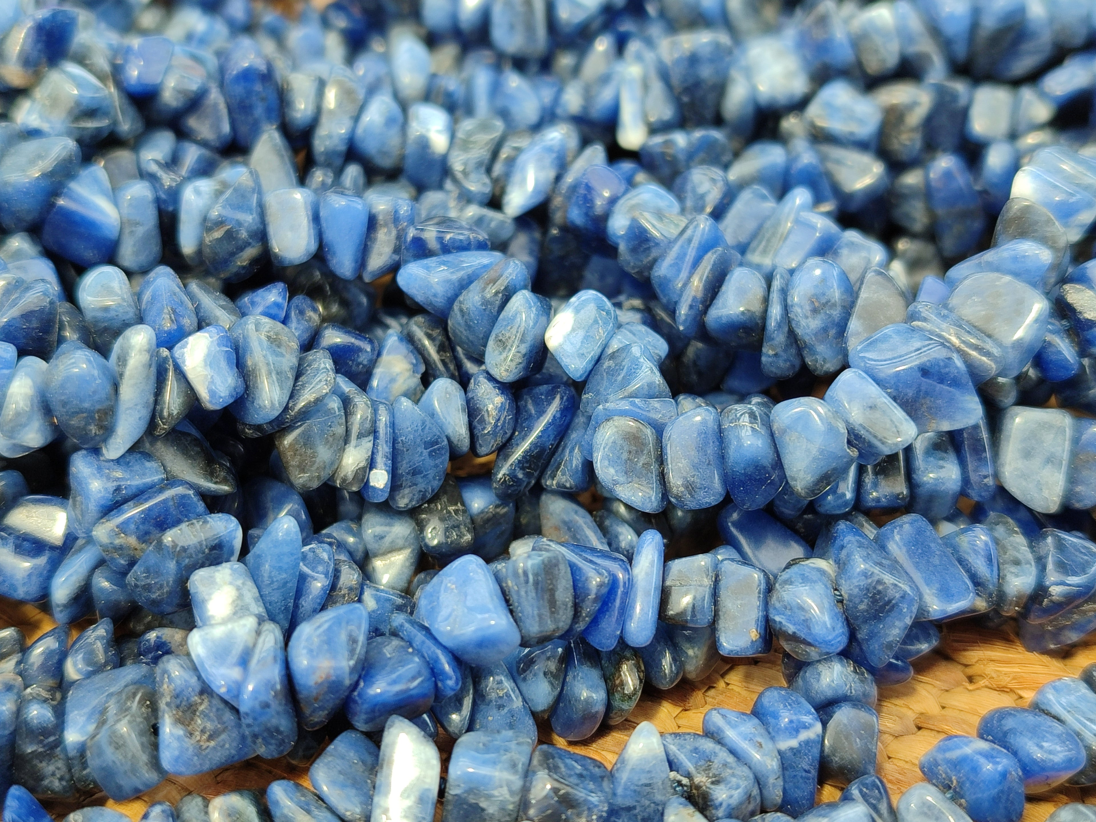 Polished Sodalite Beaded Tumble Chip Necklace - Sold Per Item - From Namibia - Toprock Gemstones and Minerals 