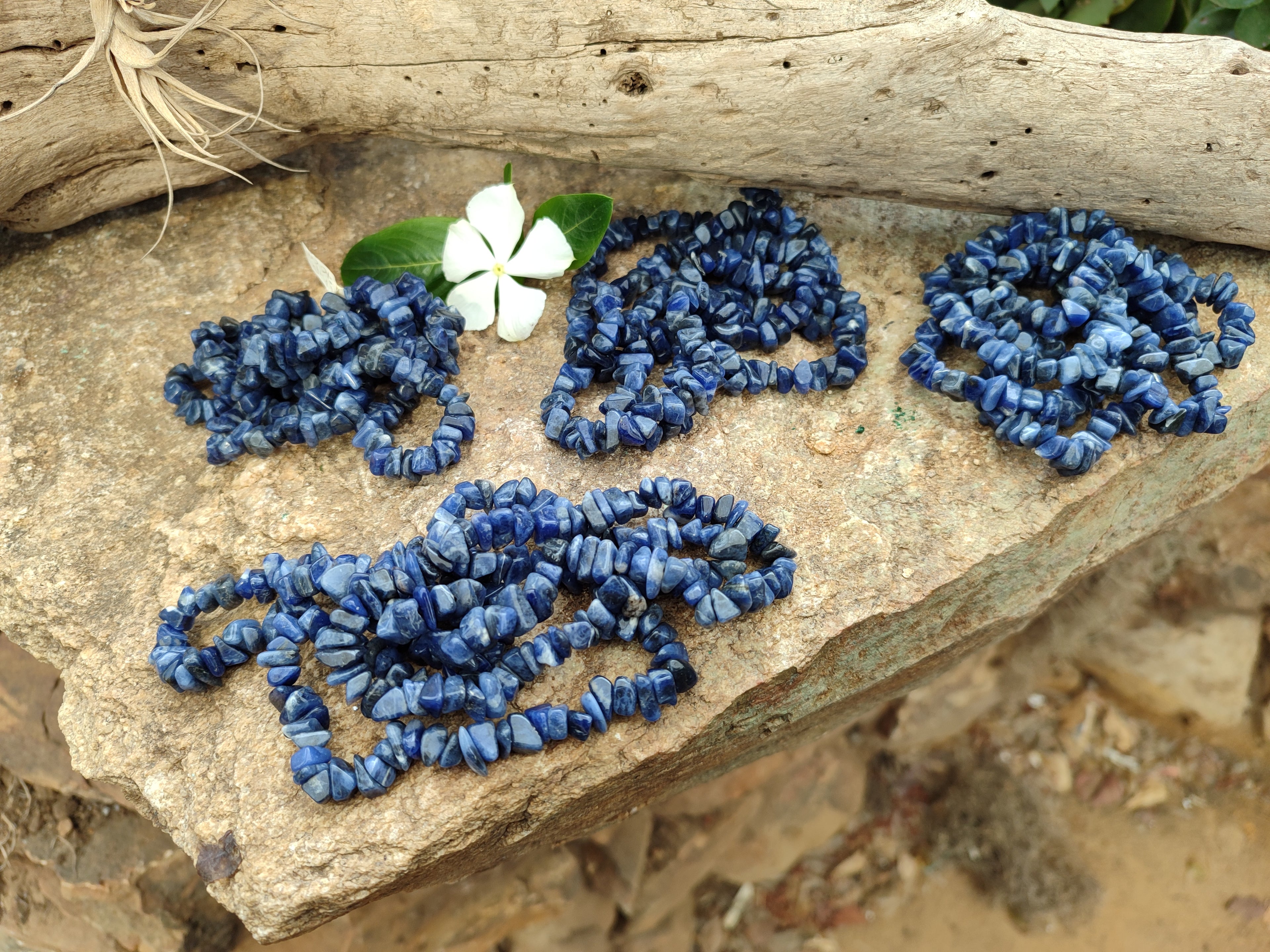 Polished Sodalite Beaded Tumble Chip Necklace - Sold Per Item - From Namibia - Toprock Gemstones and Minerals 