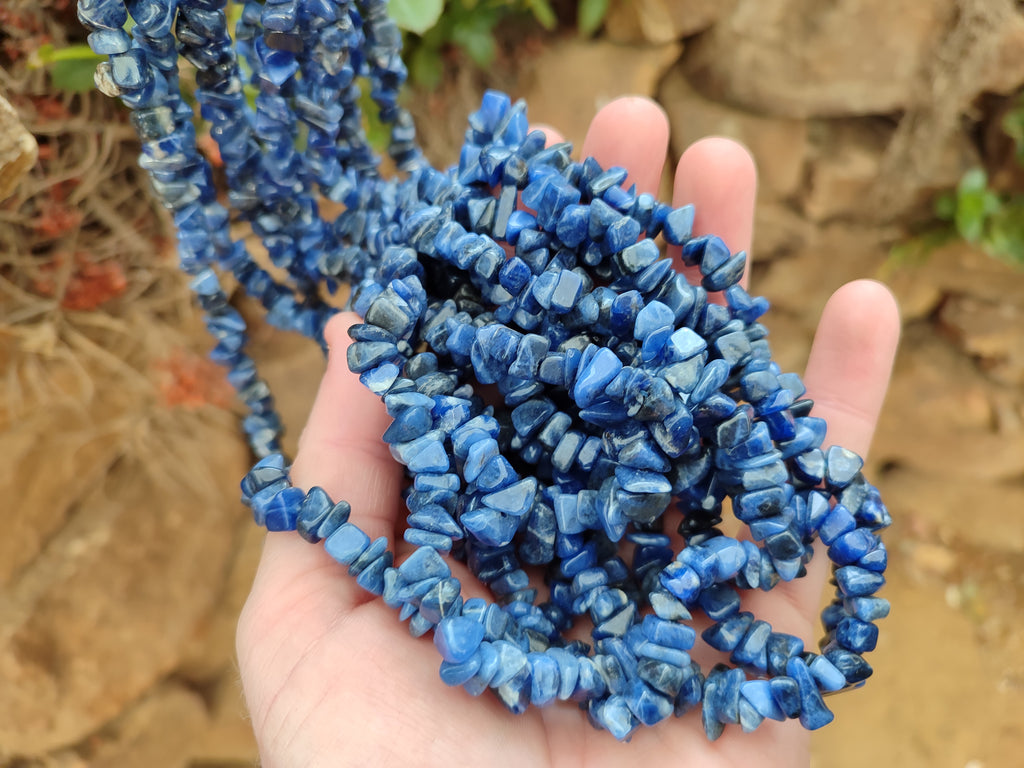 Polished Sodalite Beaded Tumble Chip Necklace - Sold Per Item - From Namibia - Toprock Gemstones and Minerals 