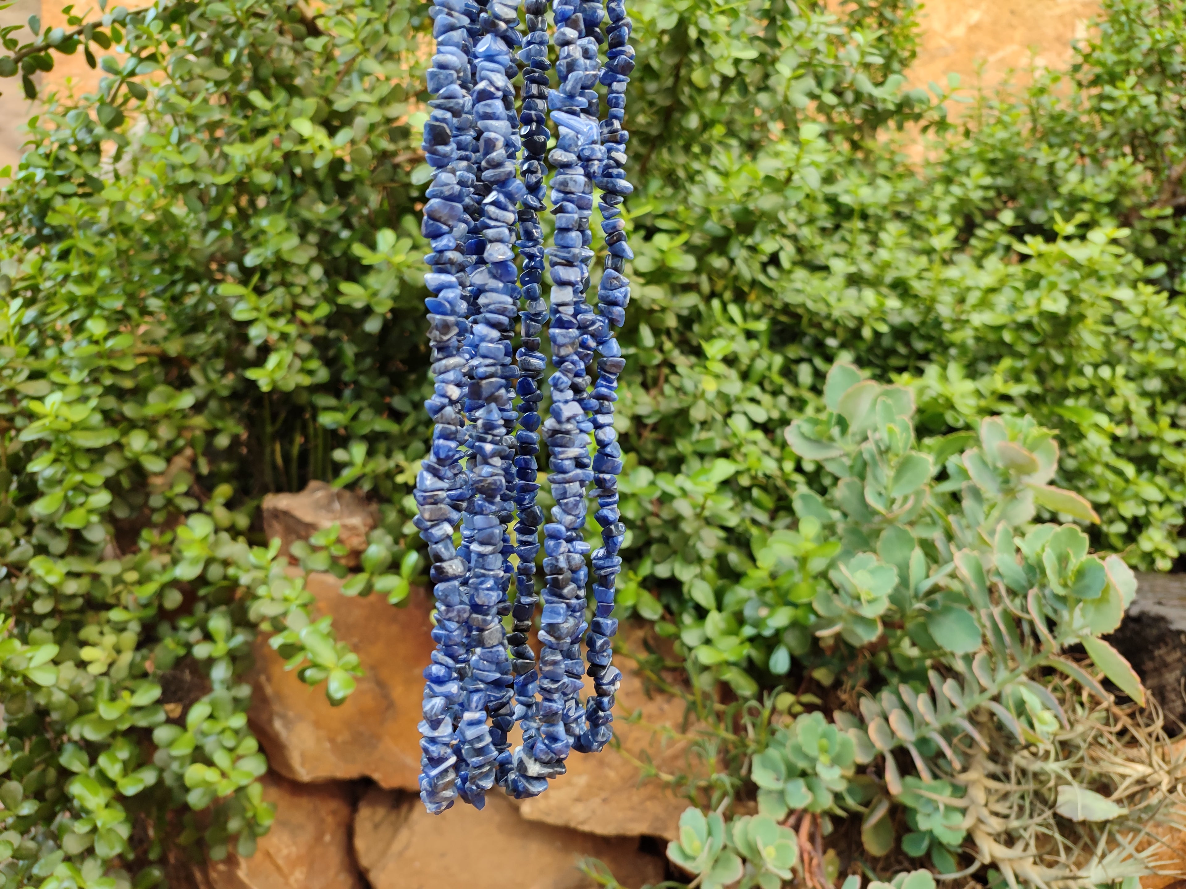 Polished Sodalite Beaded Tumble Chip Necklace - Sold Per Item - From Namibia - Toprock Gemstones and Minerals 