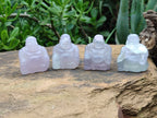Polished Mini Rainbow Fluorite Buddha Carvings - sold per item - From Uis, Namibia - Toprock Gemstones and Minerals 