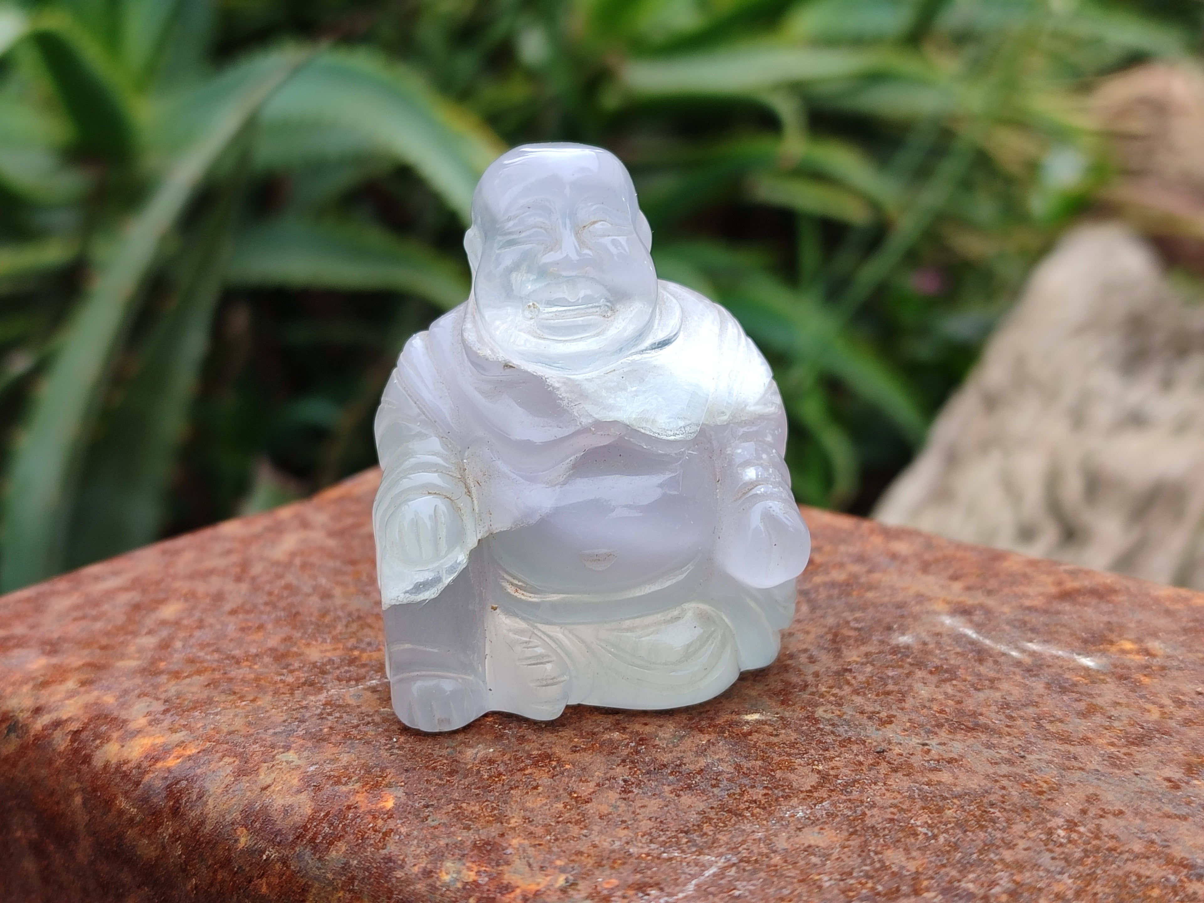 Polished Mini Rainbow Fluorite Buddha Carvings - sold per item - From Uis, Namibia - Toprock Gemstones and Minerals 