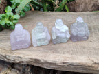 Polished Mini Rainbow Fluorite Buddha Carvings - sold per item - From Uis, Namibia - Toprock Gemstones and Minerals 