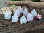Polished Mini Rainbow Fluorite Buddha Carvings - sold per item - From Uis, Namibia - Toprock Gemstones and Minerals 