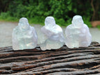 Polished Mini Rainbow Fluorite Buddha Carvings - sold per item - From Uis, Namibia - Toprock Gemstones and Minerals 