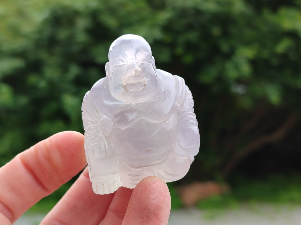 Polished Mini Rainbow Fluorite Buddha Carvings - sold per item - From Uis, Namibia - Toprock Gemstones and Minerals 