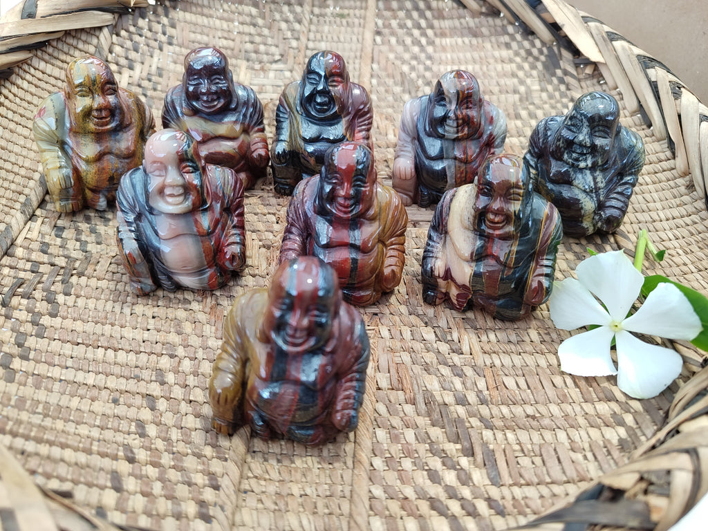 Polished Mini Banded Tiger Iron Jasper Buddha Carvings - sold per item - From Australia - Toprock Gemstones and Minerals 