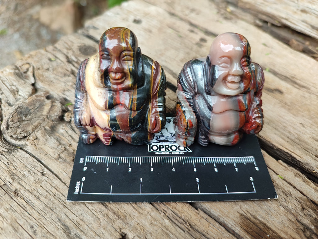 Polished Mini Banded Tiger Iron Jasper Buddha Carvings - sold per item - From Australia - Toprock Gemstones and Minerals 