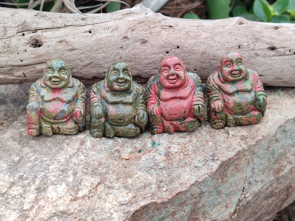 Polished Mini Unakite Buddha Carvings - sold per item - From Australia - Toprock Gemstones and Minerals 