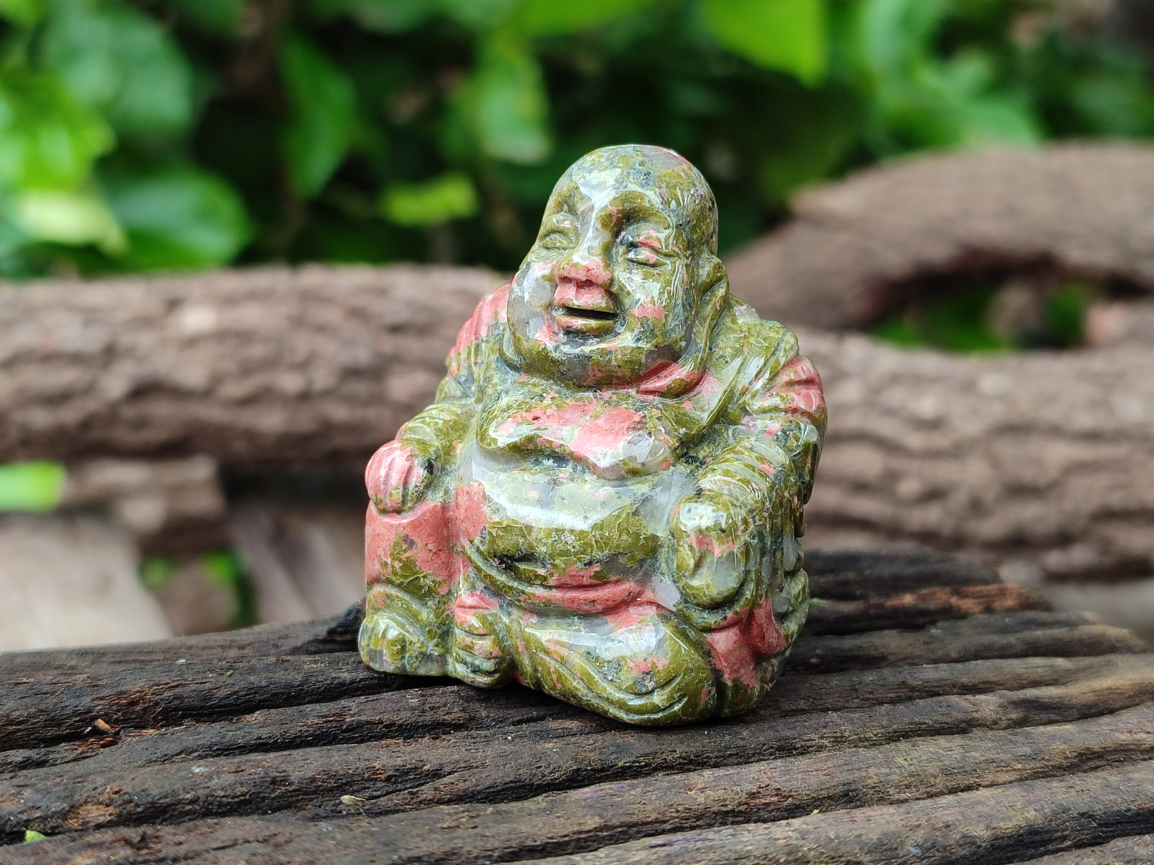 Polished Mini Unakite Buddha Carvings - sold per item - From Australia - Toprock Gemstones and Minerals 