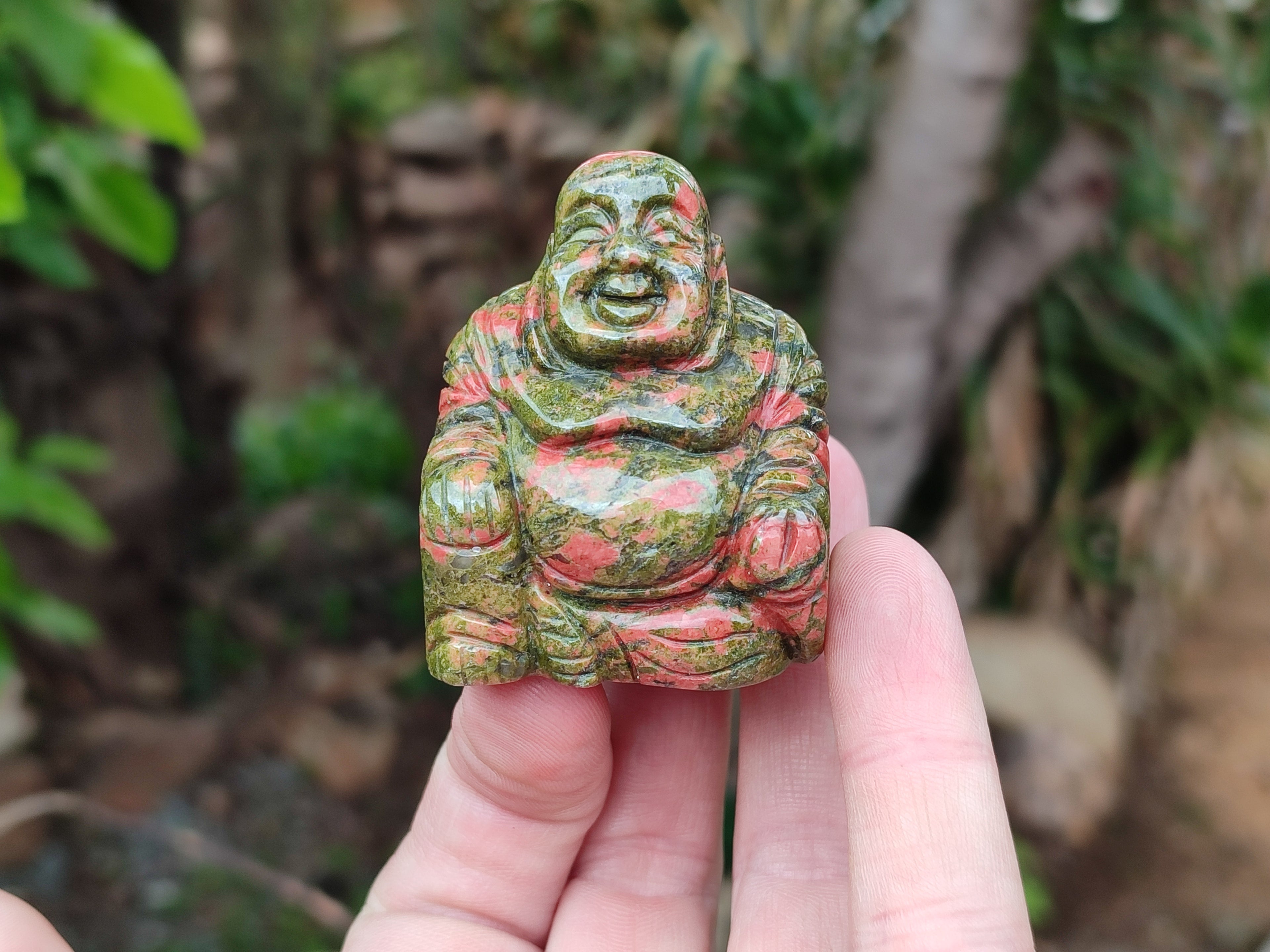 Polished Mini Unakite Buddha Carvings - sold per item - From Australia - Toprock Gemstones and Minerals 