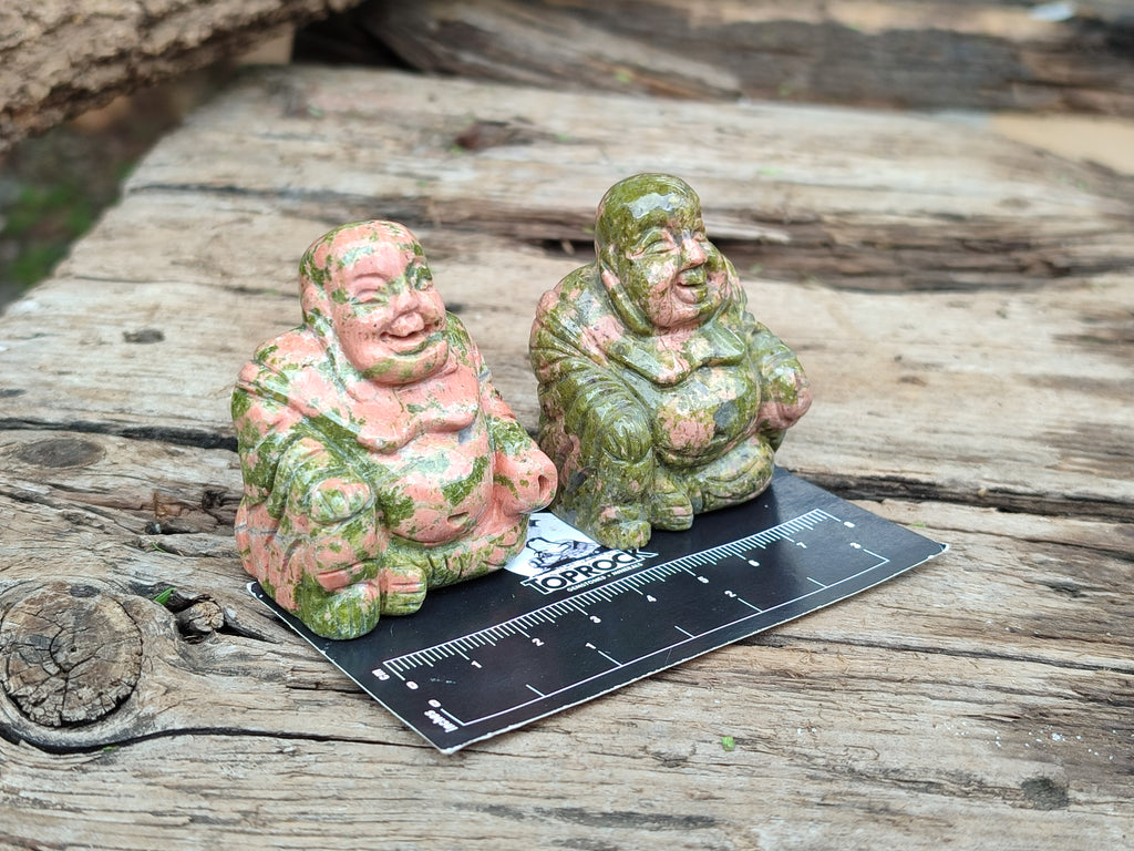 Polished Mini Unakite Buddha Carvings - sold per item - From Australia - Toprock Gemstones and Minerals 