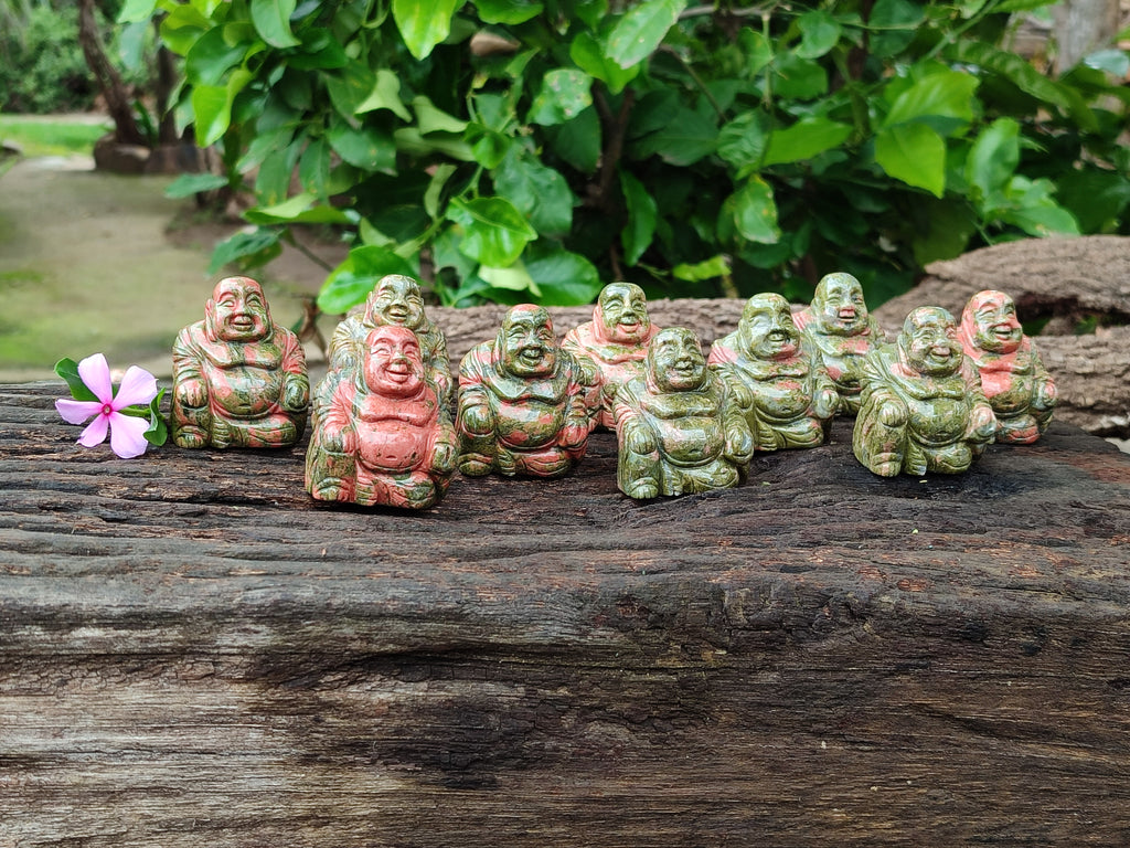 Polished Mini Unakite Buddha Carvings - sold per item - From Australia - Toprock Gemstones and Minerals 
