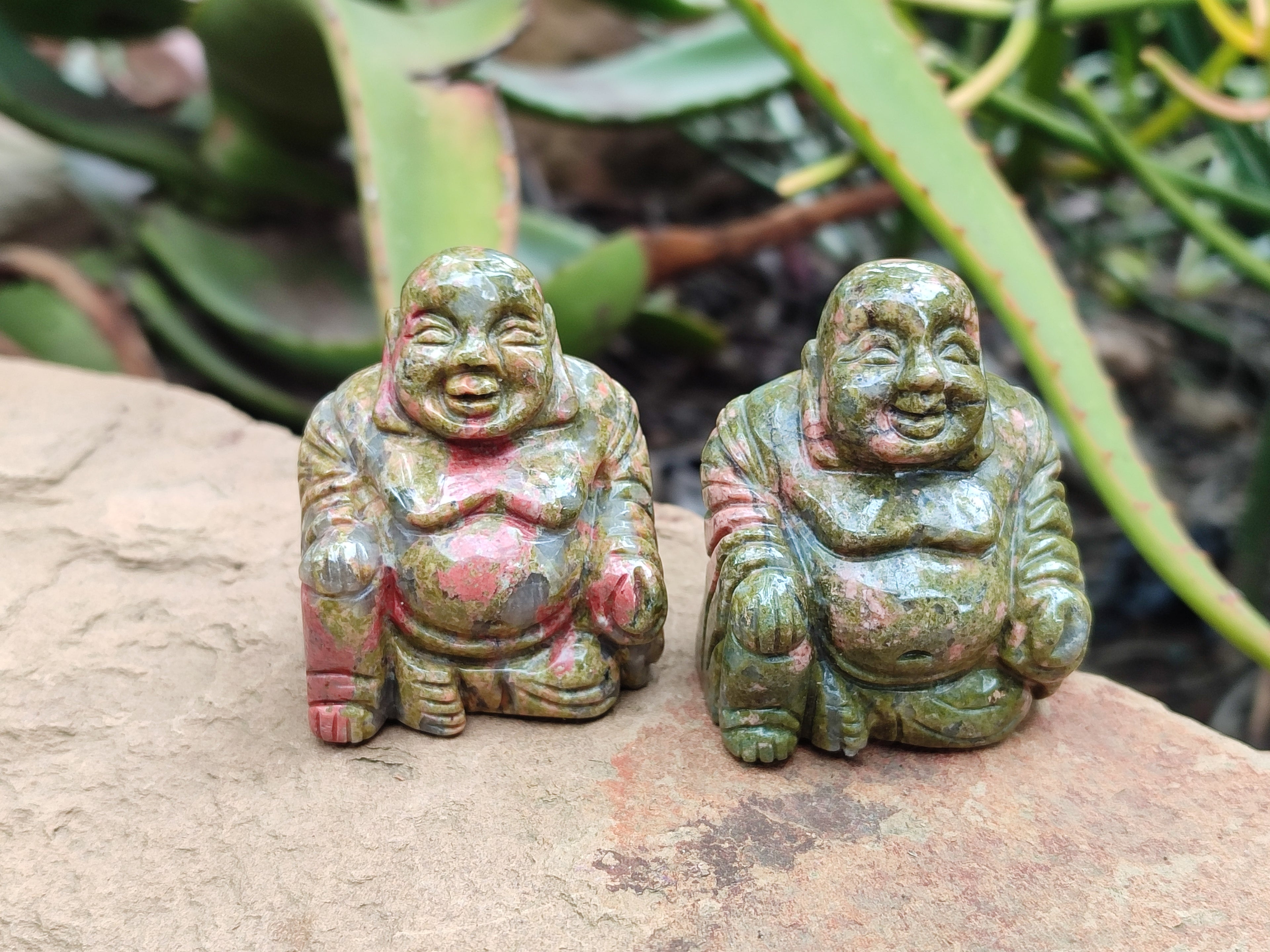 Polished Mini Unakite Buddha Carvings - sold per item - From Australia - Toprock Gemstones and Minerals 