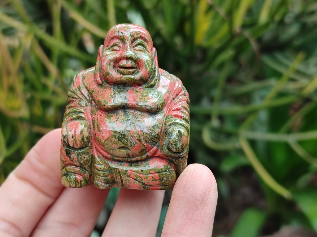 Polished Mini Unakite Buddha Carvings - sold per item - From Australia - Toprock Gemstones and Minerals 