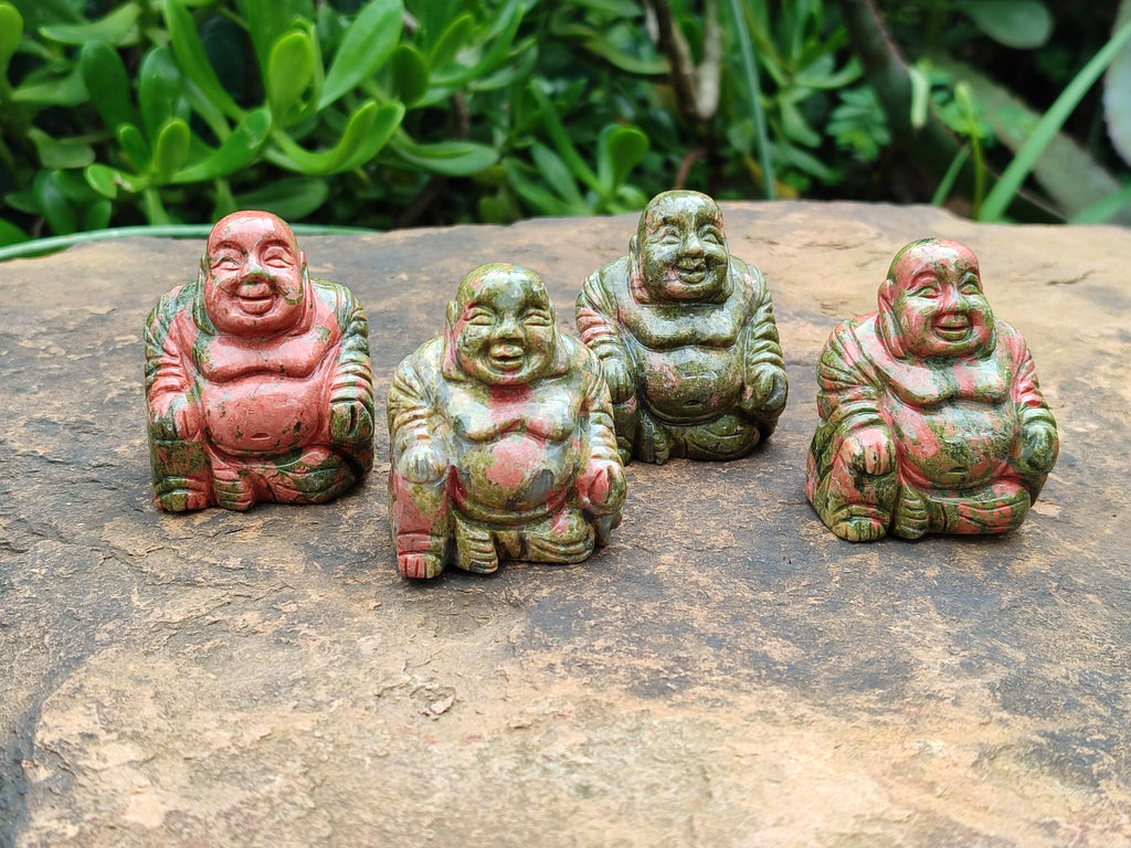 Polished Mini Unakite Buddha Carvings - sold per item - From Australia - Toprock Gemstones and Minerals 