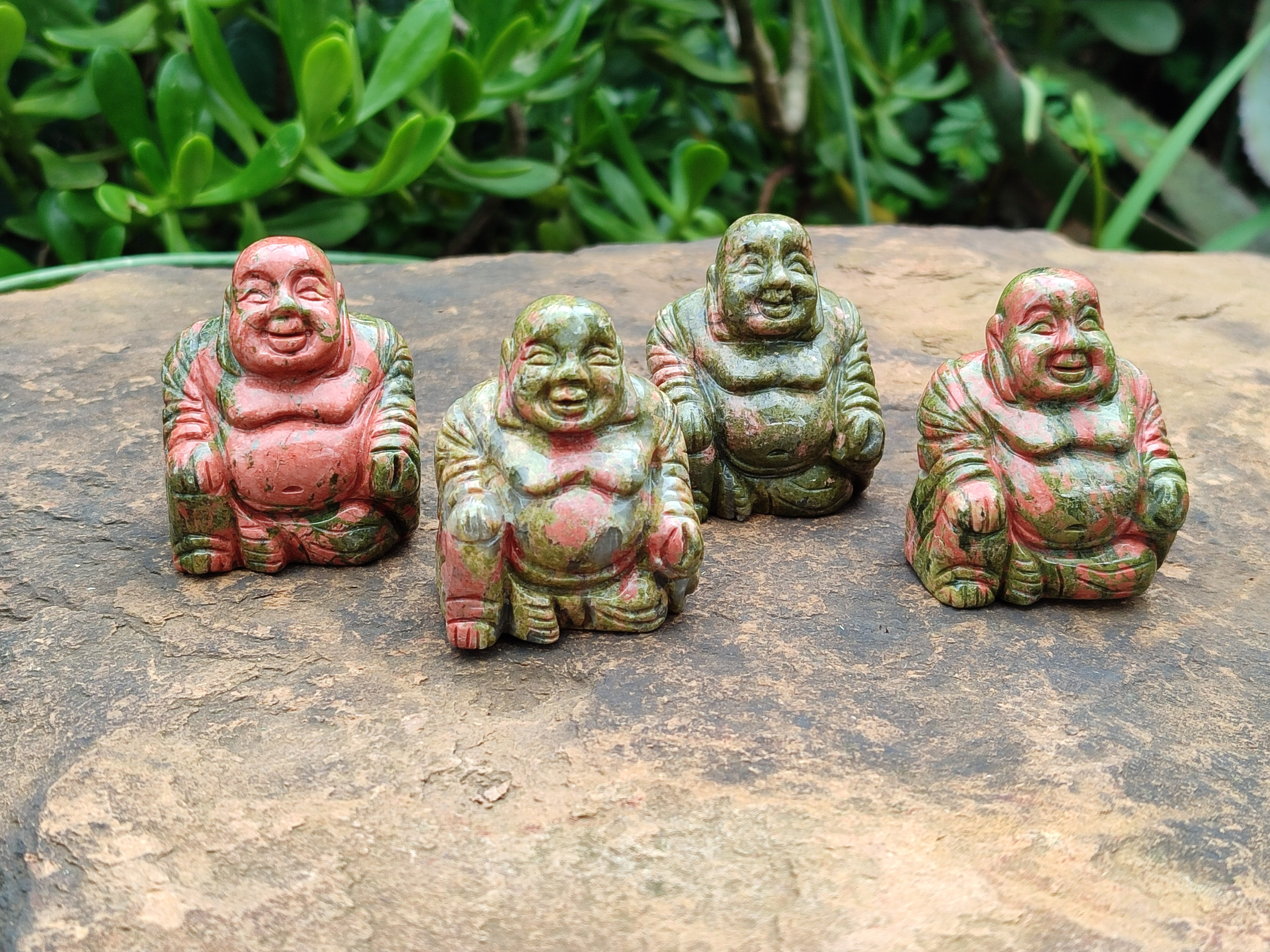 Polished Mini Unakite Buddha Carvings - sold per item - From Australia - Toprock Gemstones and Minerals 