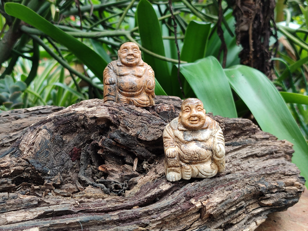 Polished Mini Picture Stone Jasper Buddha Carvings - sold per item - From Namibia - Toprock Gemstones and Minerals 