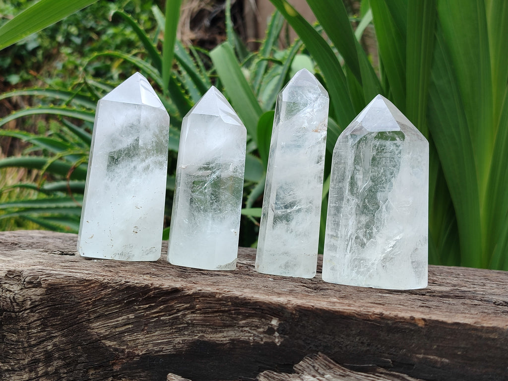 Polished Frosted Quartz Crystal Points x 6 From Madagascar - Toprock Gemstones and Minerals 