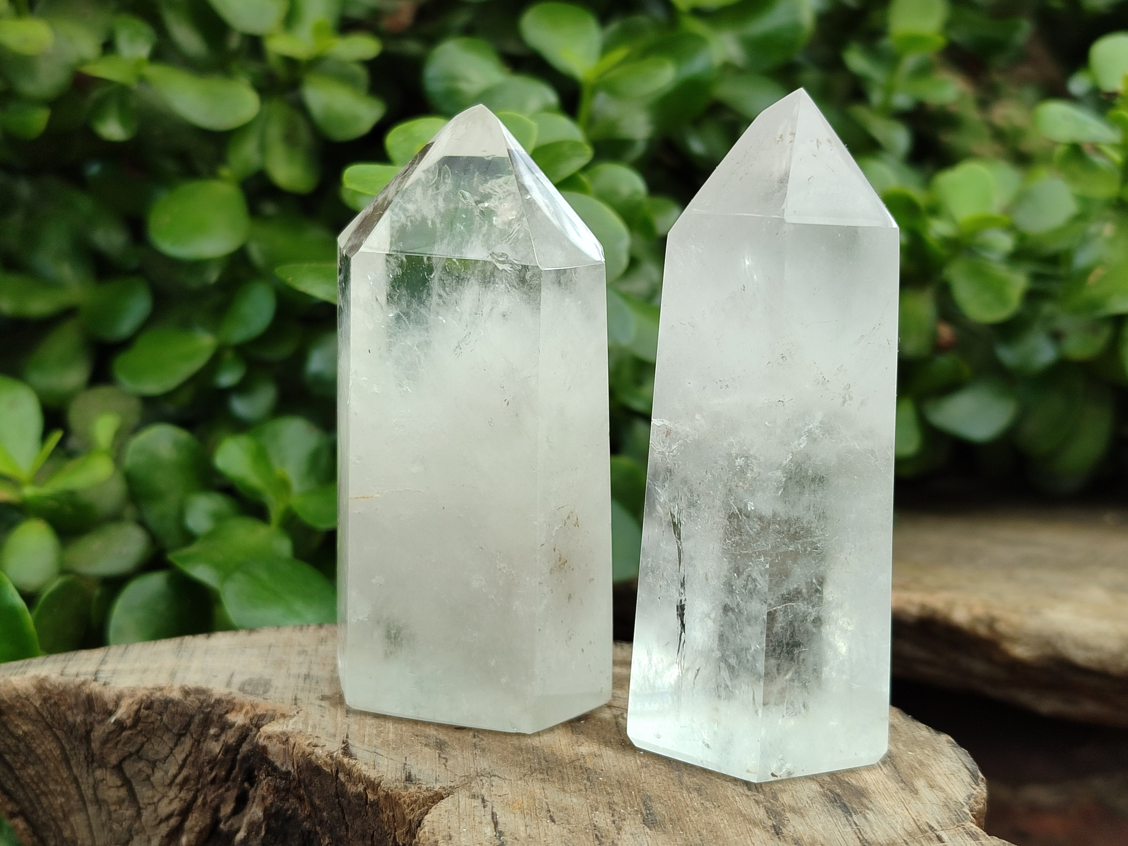 Polished Frosted Quartz Crystal Points x 6 From Madagascar - Toprock Gemstones and Minerals 