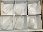 Polished Frosted Quartz Crystal Points x 6 From Madagascar - Toprock Gemstones and Minerals 