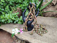 Polished Unakite Beaded Tumble Chip Necklace - Sold Per Item - From South Africa - Toprock Gemstones and Minerals 
