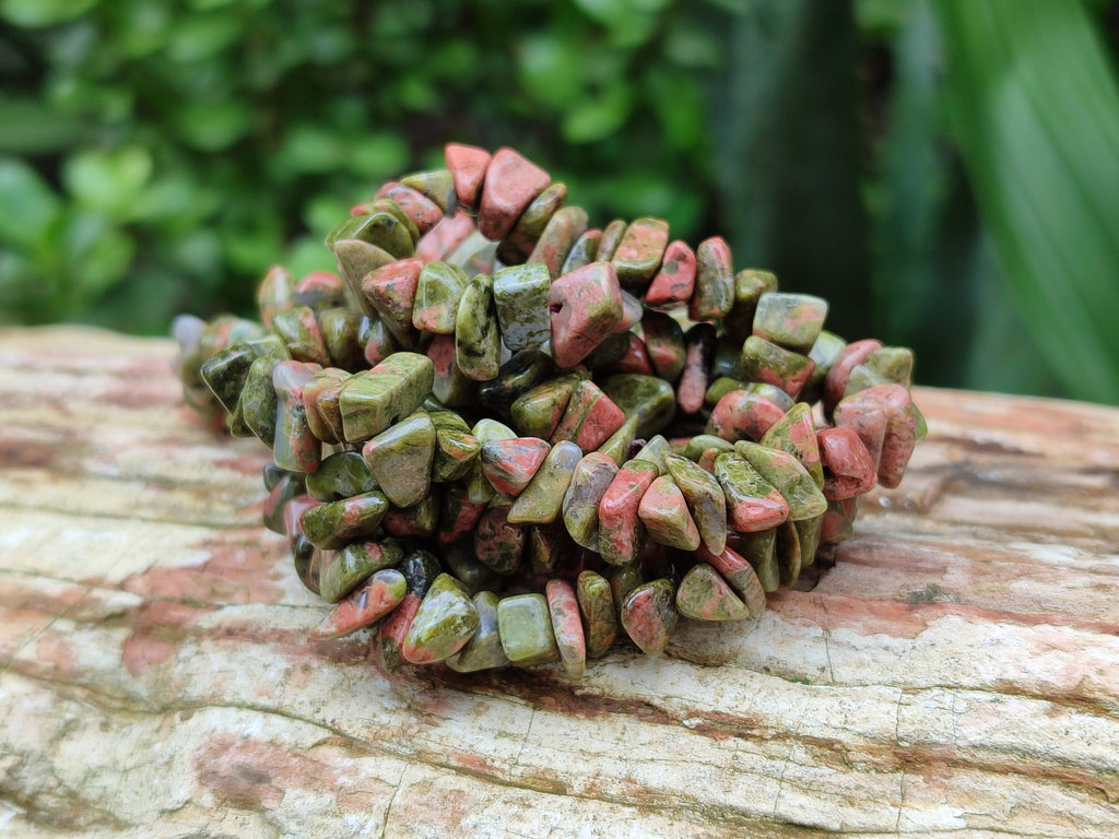 Polished Unakite Beaded Tumble Chip Necklace - Sold Per Item - From South Africa - Toprock Gemstones and Minerals 