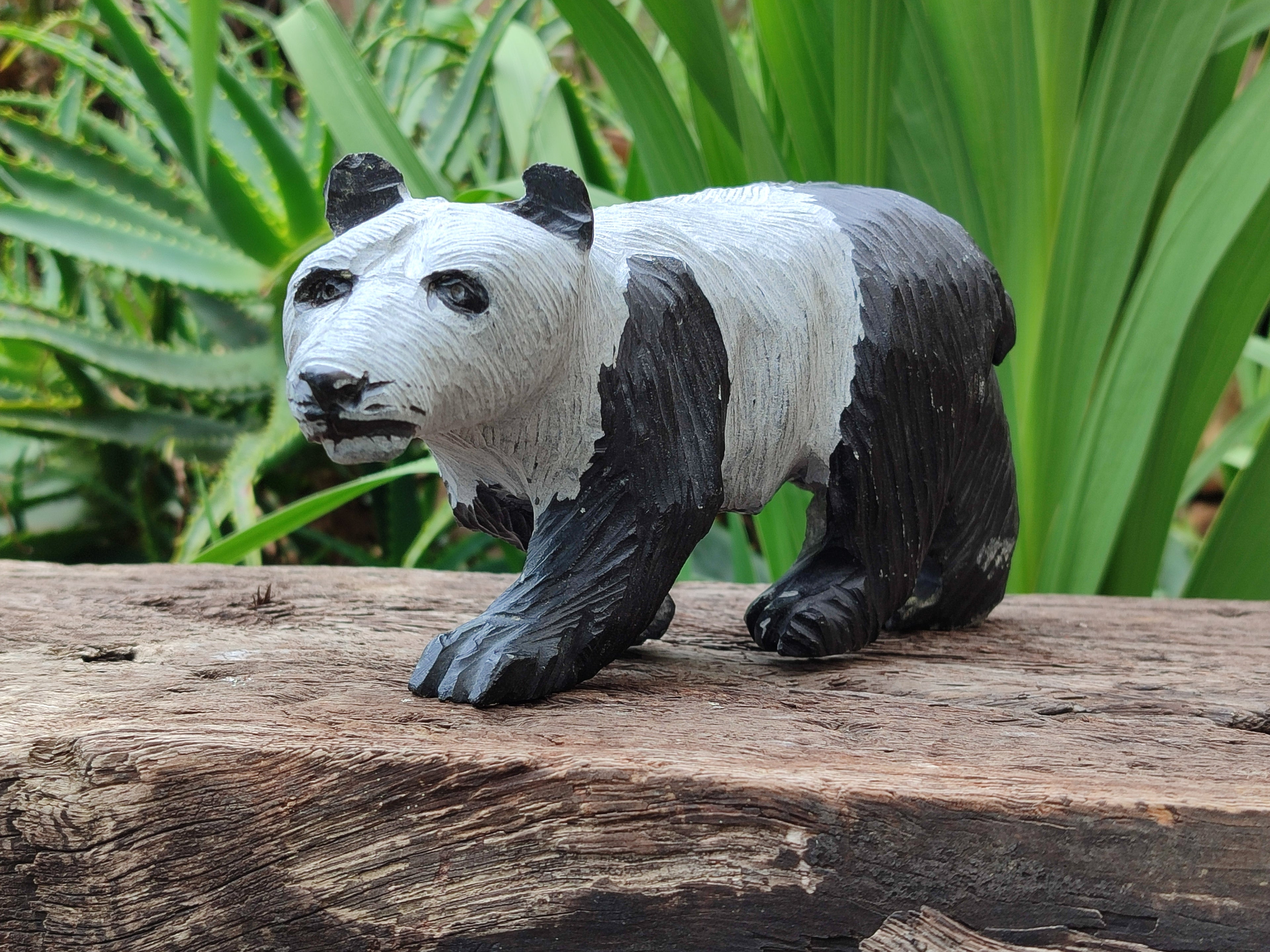Hand Made Wonder Stone Panda Carving x 1 From Zimbabwe - Toprock Gemstones and Minerals 