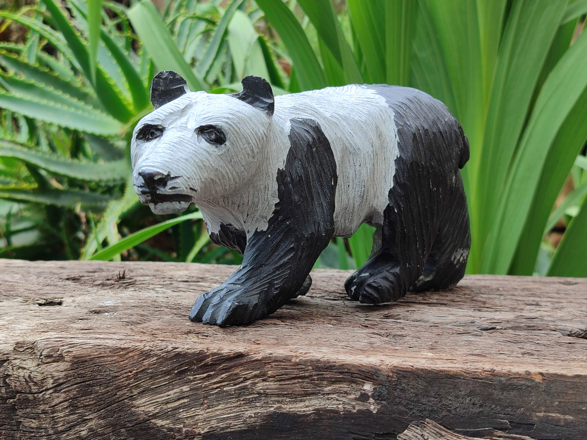 Hand Made Wonder Stone Panda Carving x 1 From Zimbabwe - Toprock Gemstones and Minerals 