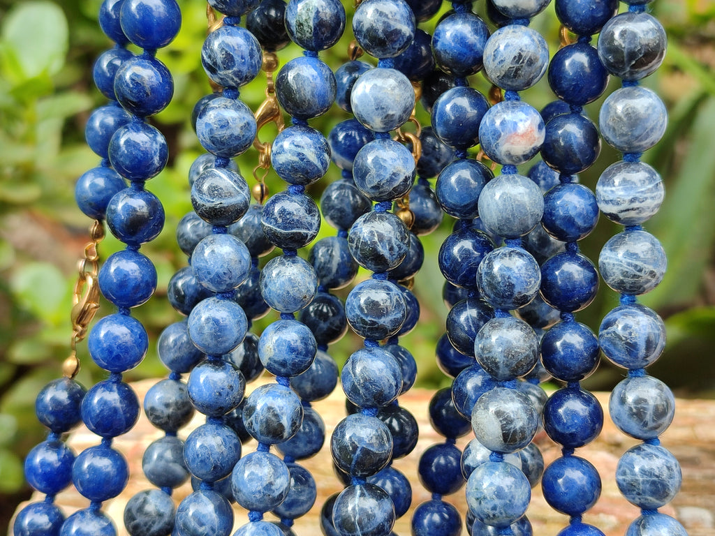 Polished Sodalite Beaded Necklace - Sold Per Item - From Namibia - Toprock Gemstones and Minerals 