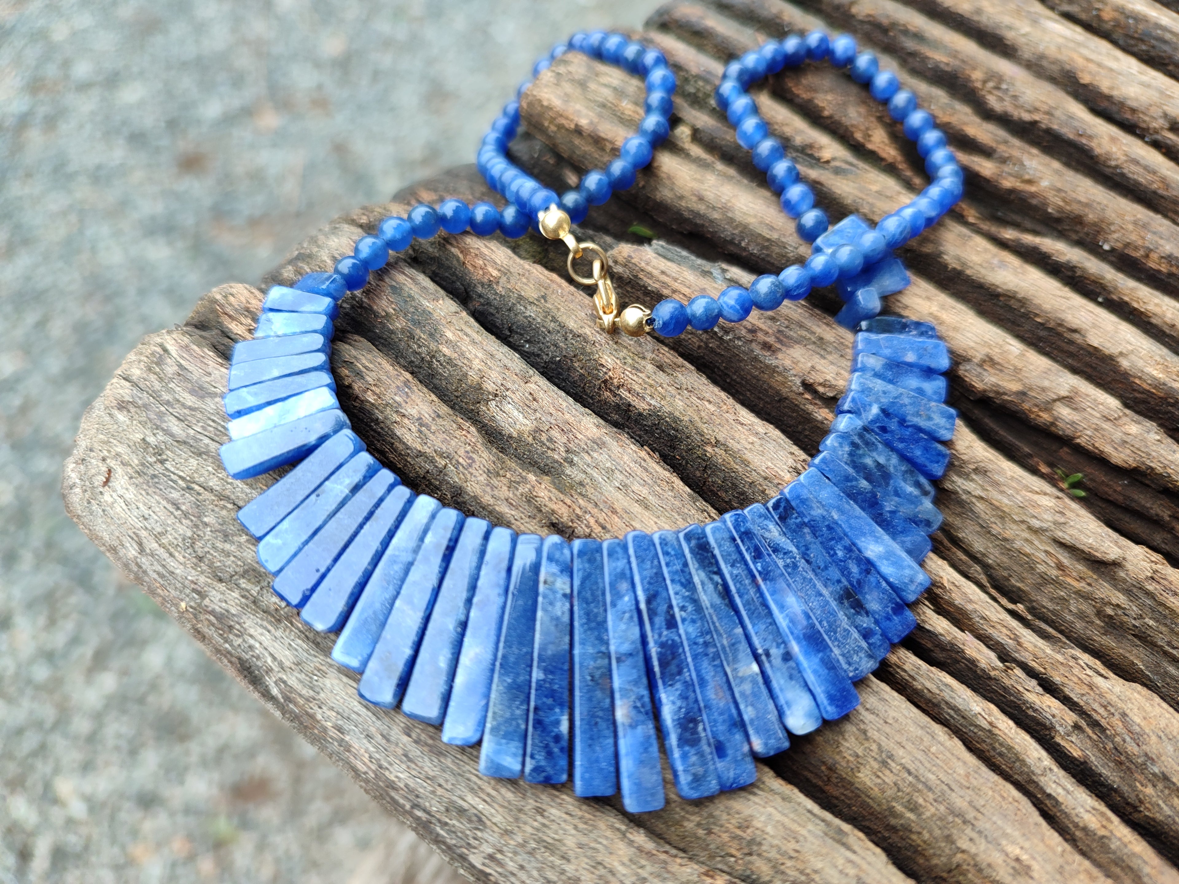 Polished Sodalite Egyptian Choker Necklace - Sold Per Item - From Namibia - Toprock Gemstones and Minerals 