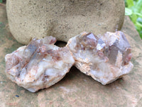 Natural Red Hematoid Quartz Clusters x 12 From Karoi, Zimbabwe