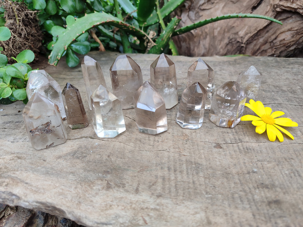 Polished Smokey Quartz Crystals x 20 From Madagascar - Toprock Gemstones and Minerals 