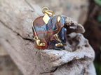 Polished Banded Tiger Iron Jasper Elephant Pendant with 9ct Gold Bail and Trim - Sold Per Item - From Australia - Toprock Gemstones and Minerals 