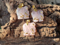 Polished Rose Quartz Elephant Pendant with 9ct Gold Bail and Trim - Sold Per Item - From South Africa - Toprock Gemstones and Minerals 