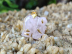 Polished Rose Quartz Elephant Pendant with 9ct Gold Bail and Trim - Sold Per Item - From South Africa - Toprock Gemstones and Minerals 