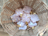 Polished Rose Quartz Elephant Pendant with 9ct Gold Bail and Trim - Sold Per Item - From South Africa - Toprock Gemstones and Minerals 