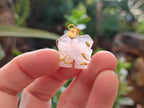 Polished Rose Quartz Elephant Pendant with 9ct Gold Bail and Trim - Sold Per Item - From South Africa - Toprock Gemstones and Minerals 