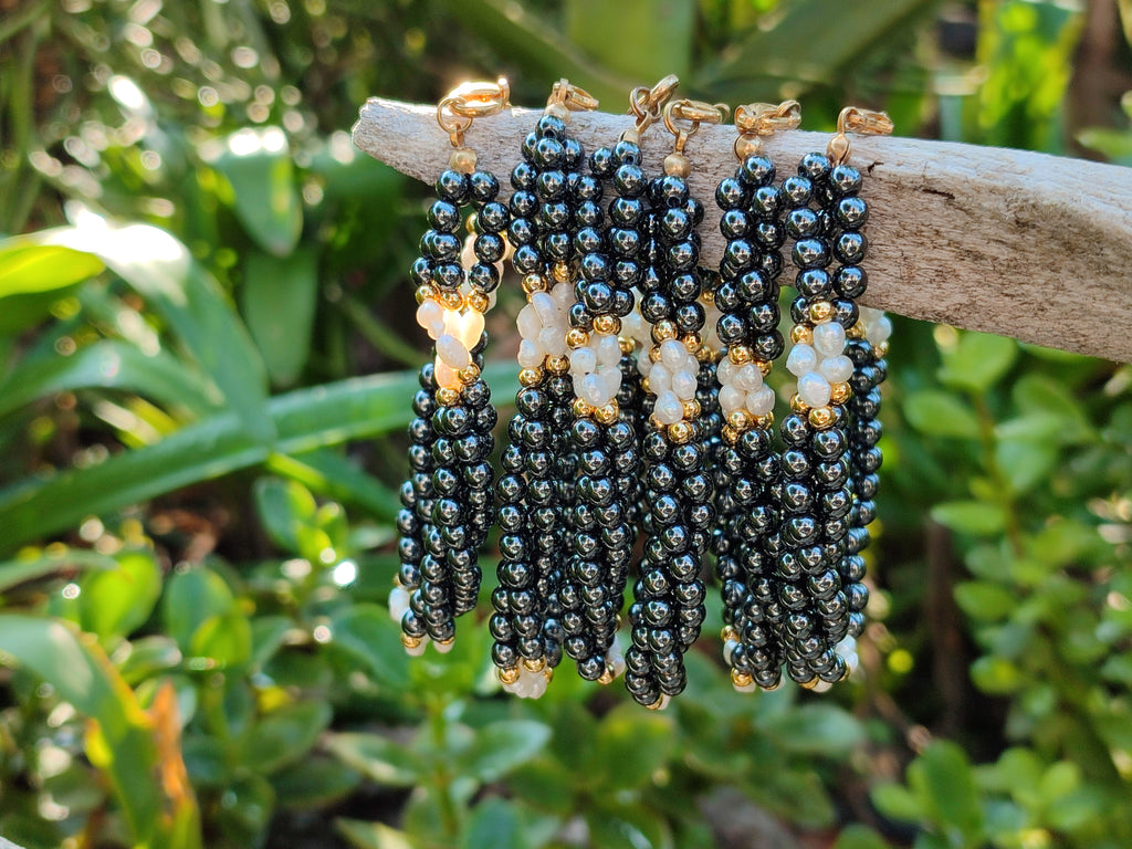 Polished Hematite and Freshwater Pearl Beaded Bracelet - Sold Per Item - From Southern Africa - Toprock Gemstones and Minerals 