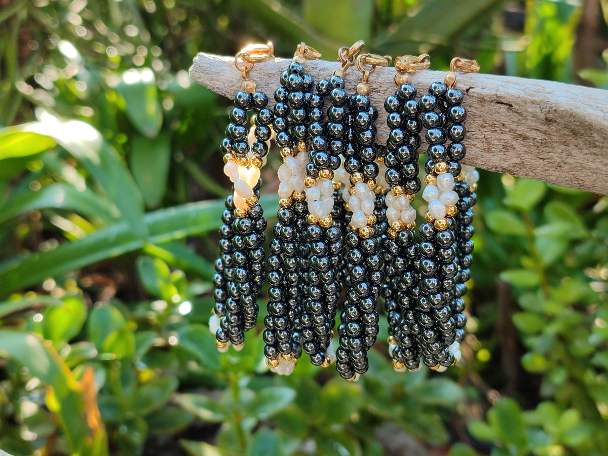 Polished Hematite and Freshwater Pearl Beaded Bracelet - Sold Per Item - From Southern Africa - Toprock Gemstones and Minerals 